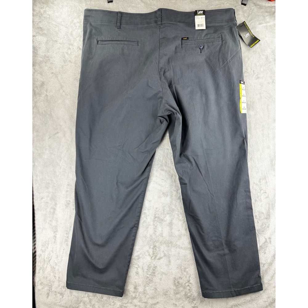 Lee Mens Extreme Motion Chino Pants 48x30 Navy Big & Tall Regular Straight Leg